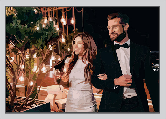 Couple at a San Diego black tie gala.